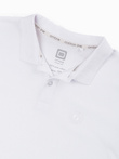 Men's pique knit polo shirt - white V4 S1374