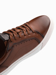 Men's eco leather sneaker shoes - brown V1 OM-FOCS-0179 