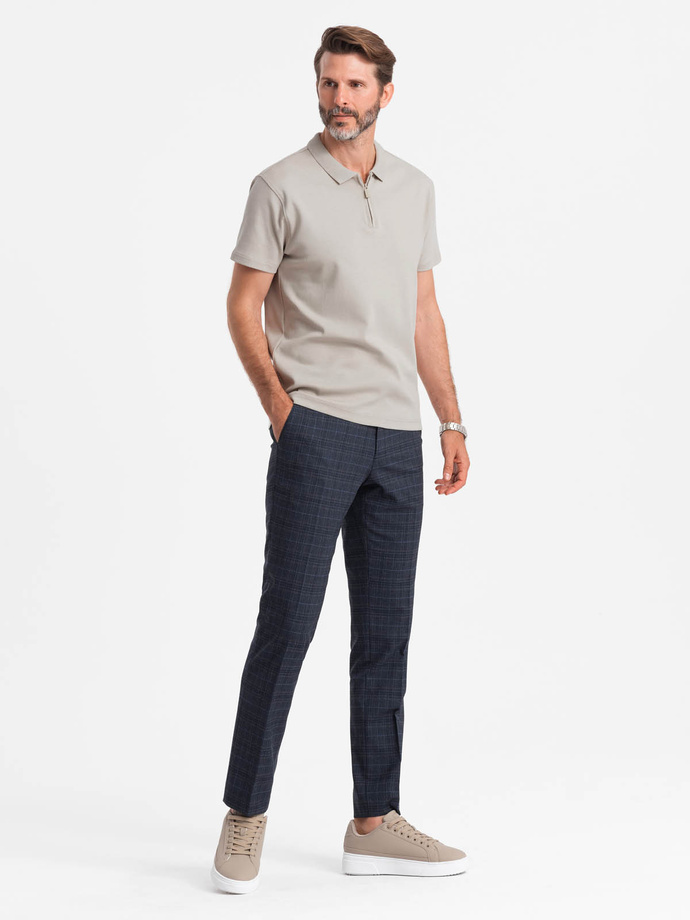 Pánske polo tričko s golierom na zips - popol V2 OM-POSS-0132