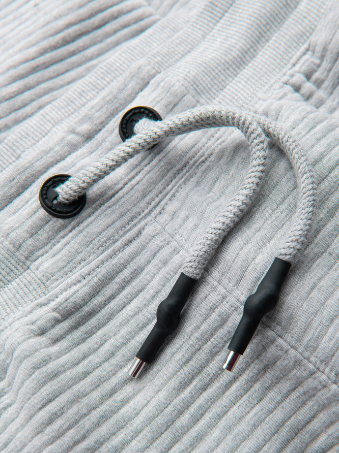 Pantaloni scurți de trening tricotați ottoman pentru bărbați - gri V2 OM-SRSK-0150