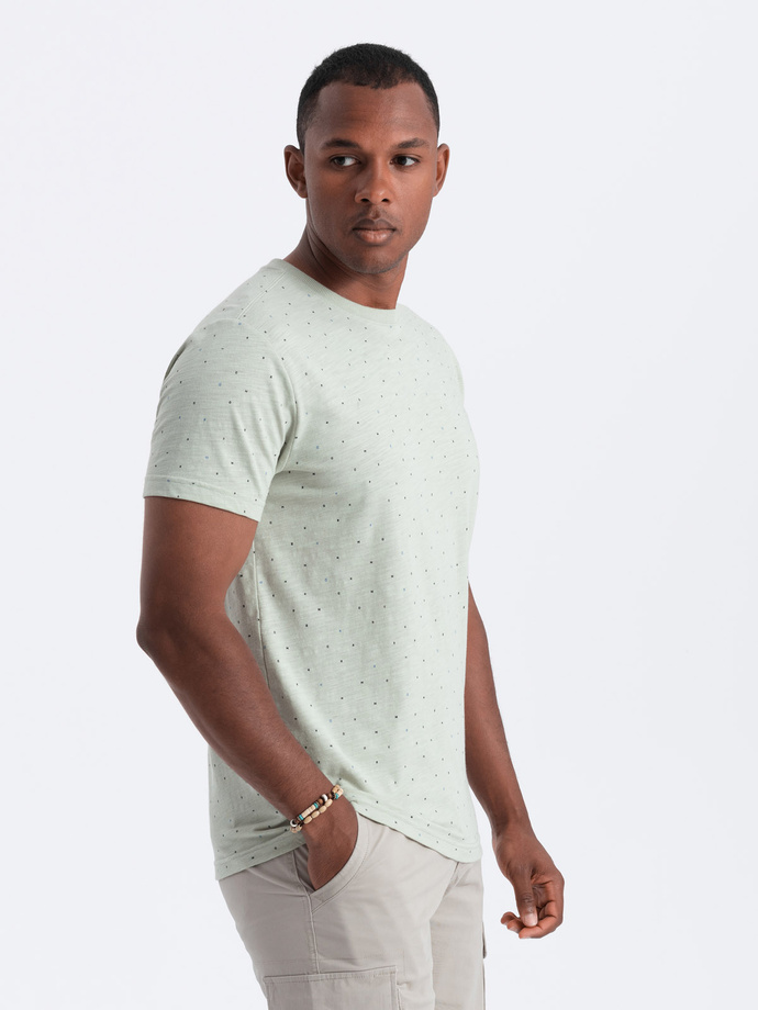 Pánske tričko s farebnou potlačou - svetlozelené V5 OM-TSFP-0185