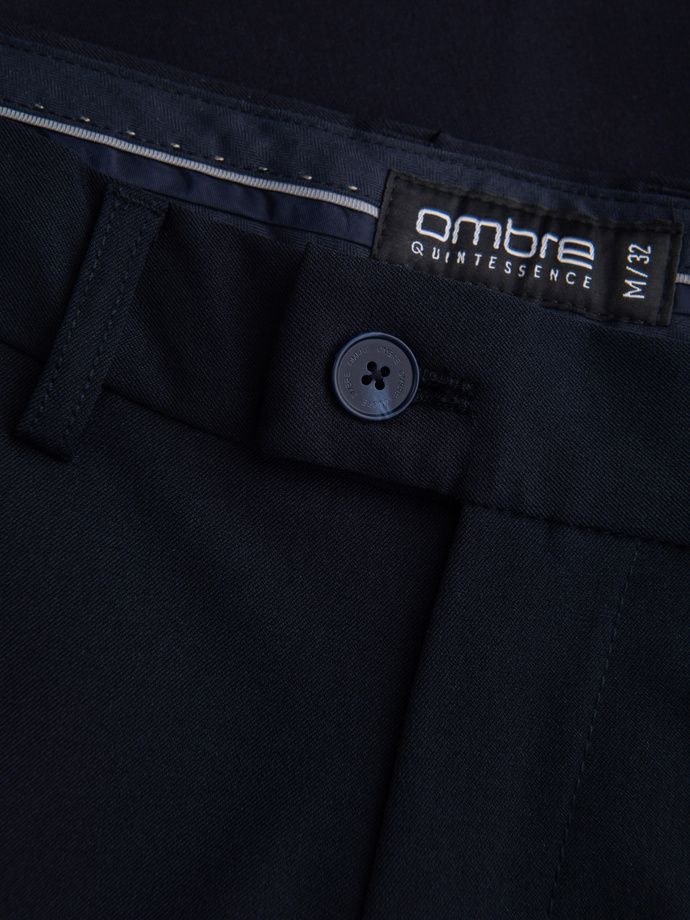 Pantaloni chino eleganți pentru bărbați SLIM FIT - albastru marin V3 OM-PACP-0191