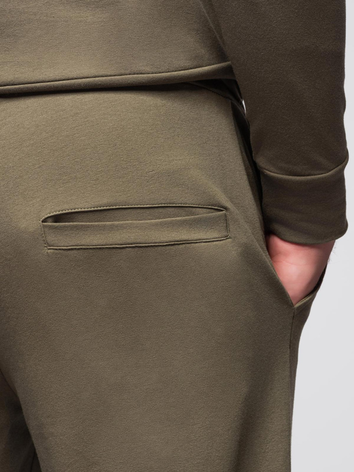 Set hanorac bărbați hanorac + pantaloni de trening - măsline V4 Z107 