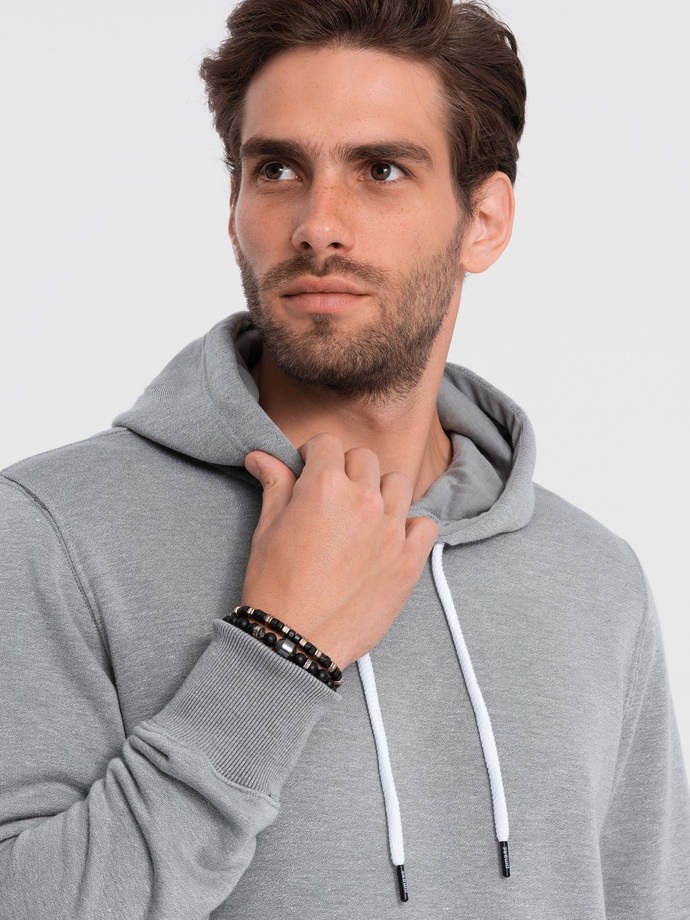 Men's hooded sweatshirt - grey melange V B979
