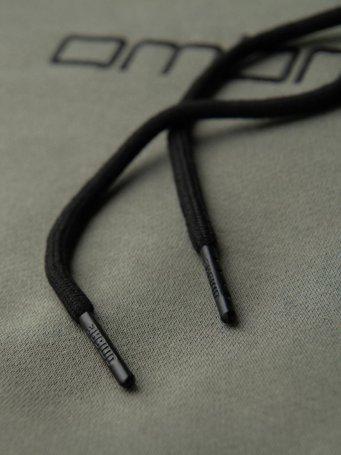 Pánska mikina klokanka s výšivkou a kapucňou - khaki V3 OM-SSNZ-0241