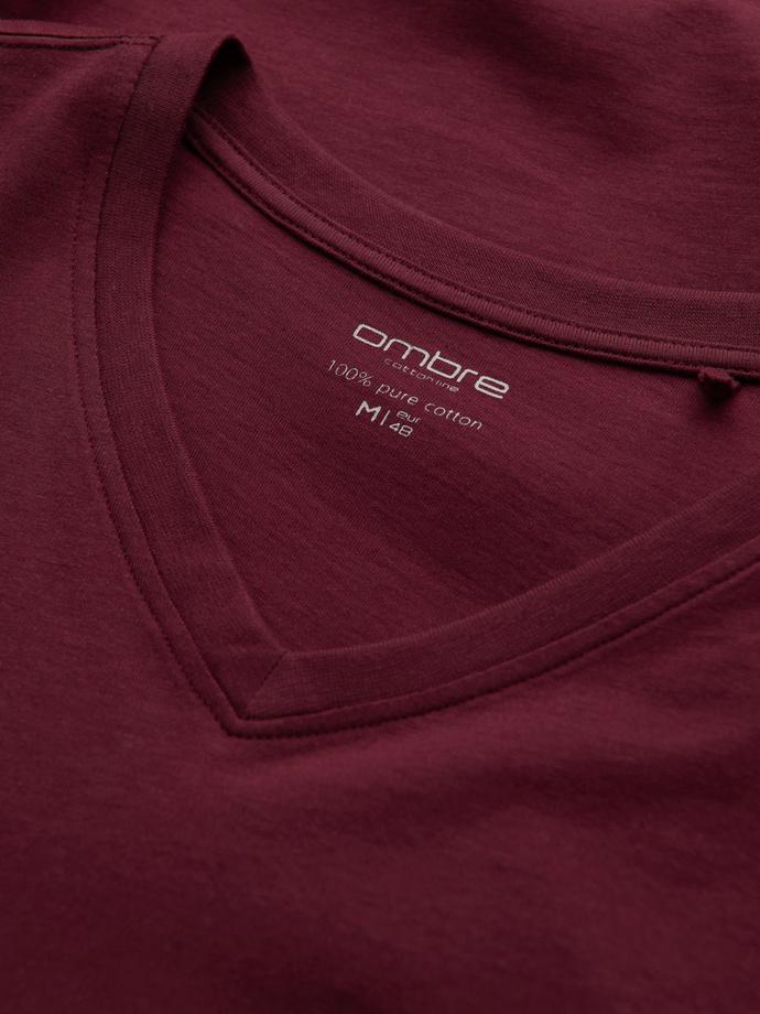 Men's unprinted longsleeve with a crew neckline - maroon V8 OM-LSBL-0108