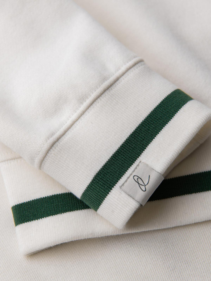 Men's sweatshirt with raglan sleeves and contrasting details - white V2 OM-SSNZ-0244