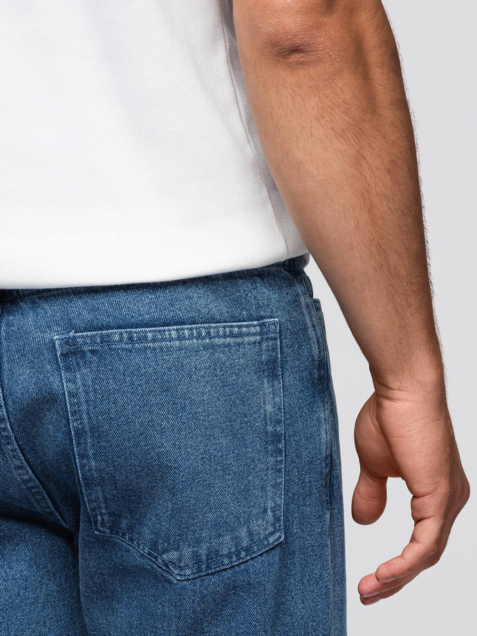 Pánské džínové kalhoty CARROT FIT s odřenými okraji - modré V2 OM-PADP-0250