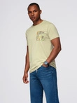 Men's cotton t-shirt with printed pocket - light grey V2 OM-TSPT-0227