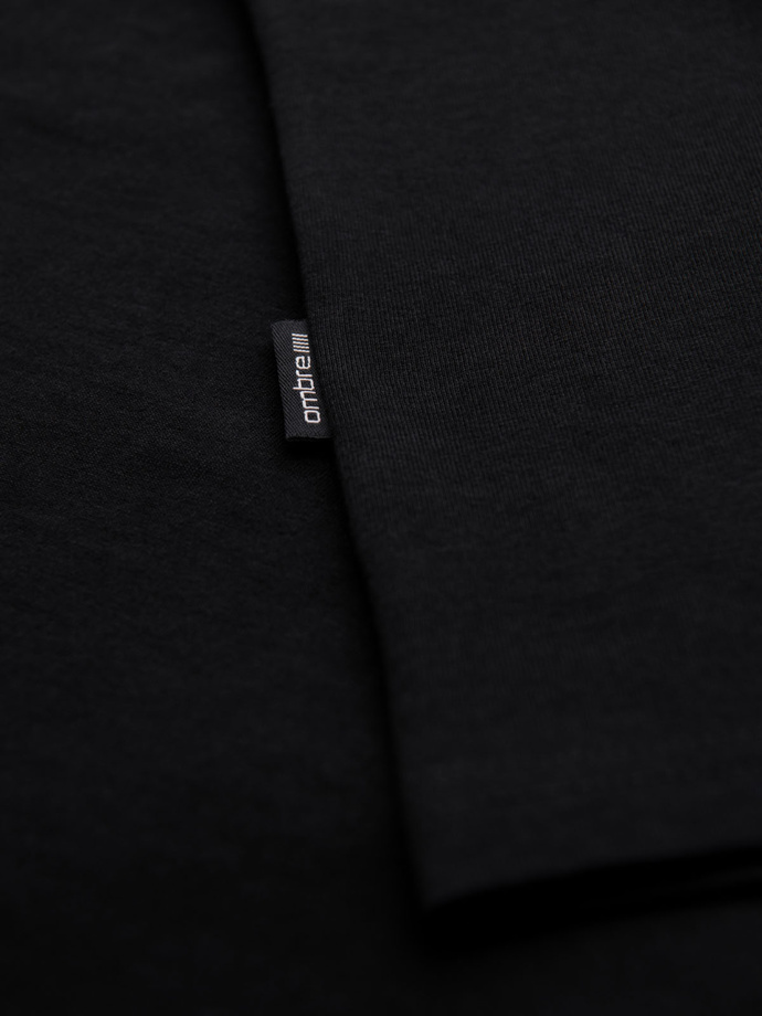 BASIC men's classic cotton T-shirt with a crew neckline - black V1 OM-TSBS-0237