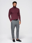 Men's plain turtleneck longsleeve - maroon V6 OM-LSCL-0130