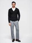 Monochrome knitted men's viscose cardigan - black V2 OM-SWCD-0126