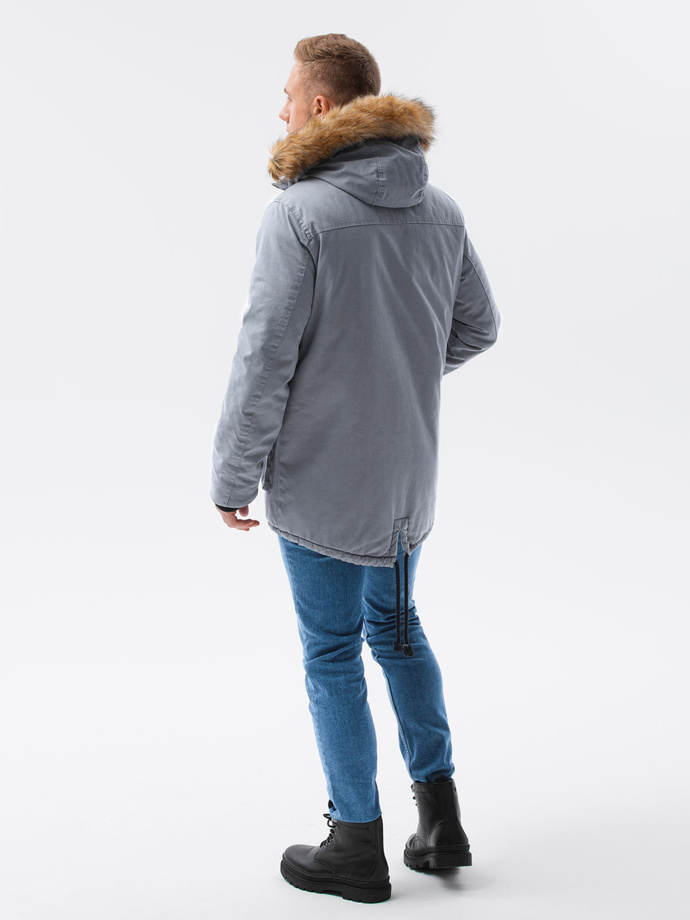 Men's winter jacket - grey C512