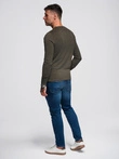Classic men's sweater with round neckline - black V2 OM-SWBS-0106