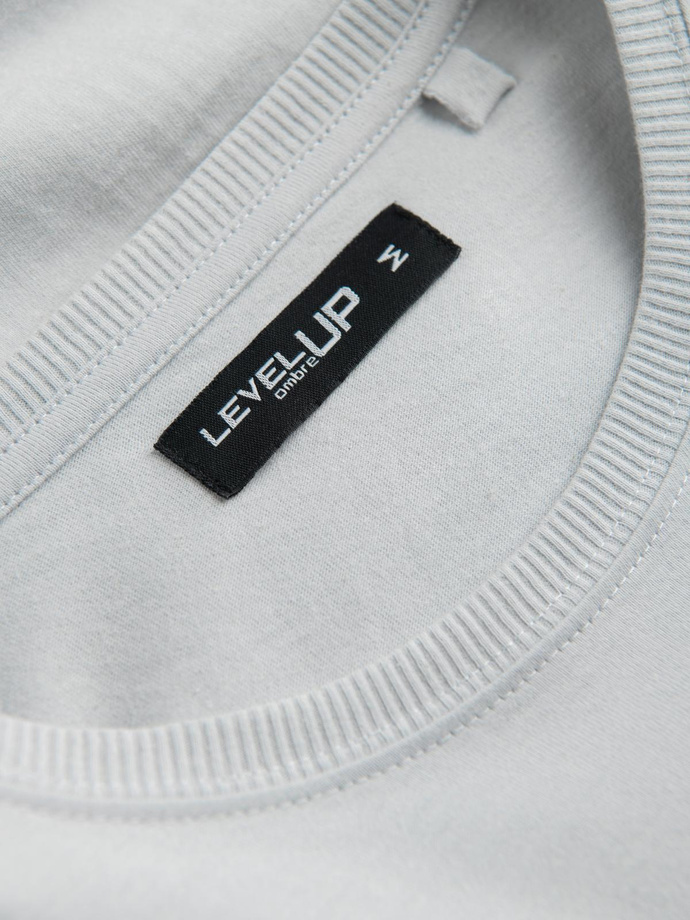 Men's cotton t-shirt with pocket print - light grey V10 OM-TSPT-0154