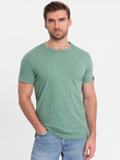 Men's t-shirt with decorative confetti effect - green V4 OM-TSCT-0178