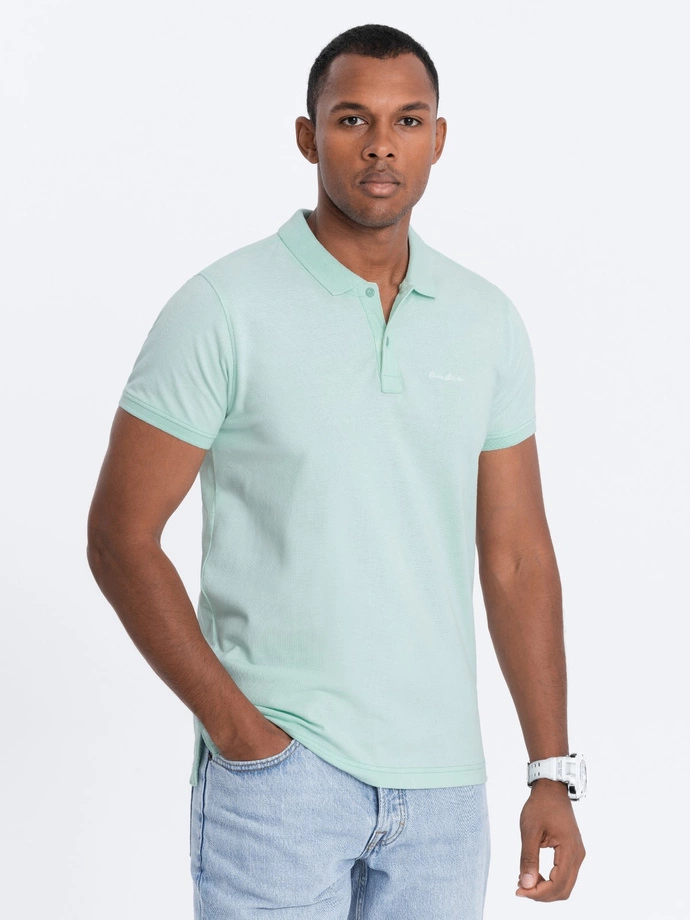 Tricou polo din tricot Pique - verde deschis V1 S1746