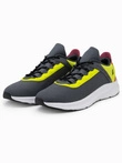 Men's sneakers with neon inserts - graphite V3 OM-FOKS-0118