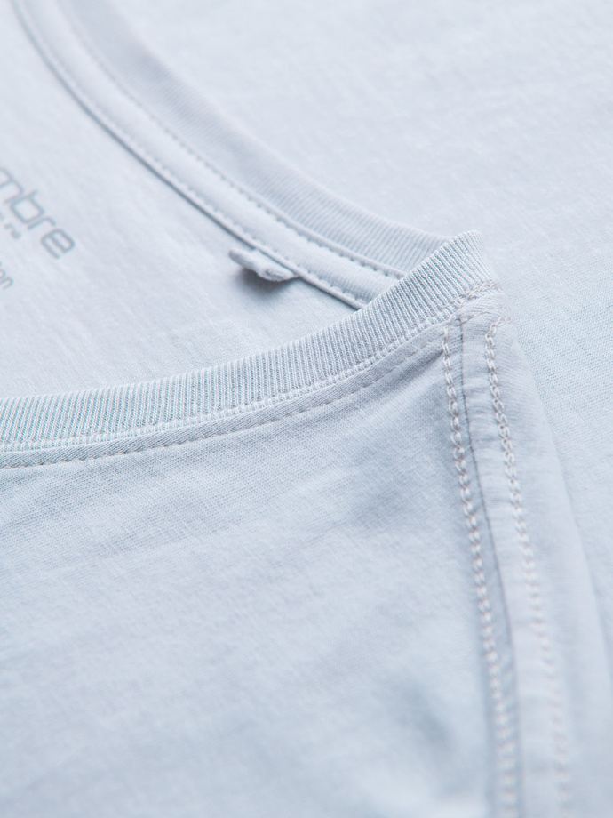 BASIC men's classic cotton tee-shirt with a crew neckline - light grey V23 OM-TSBS-0237