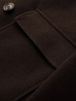 Men's double-breasted coat with decorative buttons - dark brown V3 OM-COWC-0137