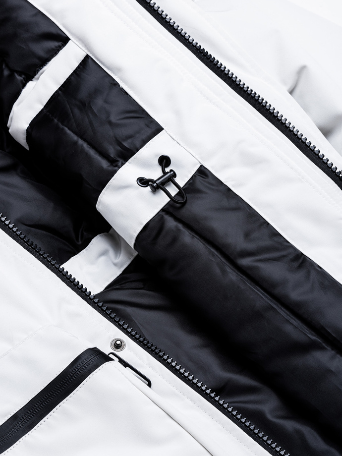 Men's winter quilted jacket - white C450