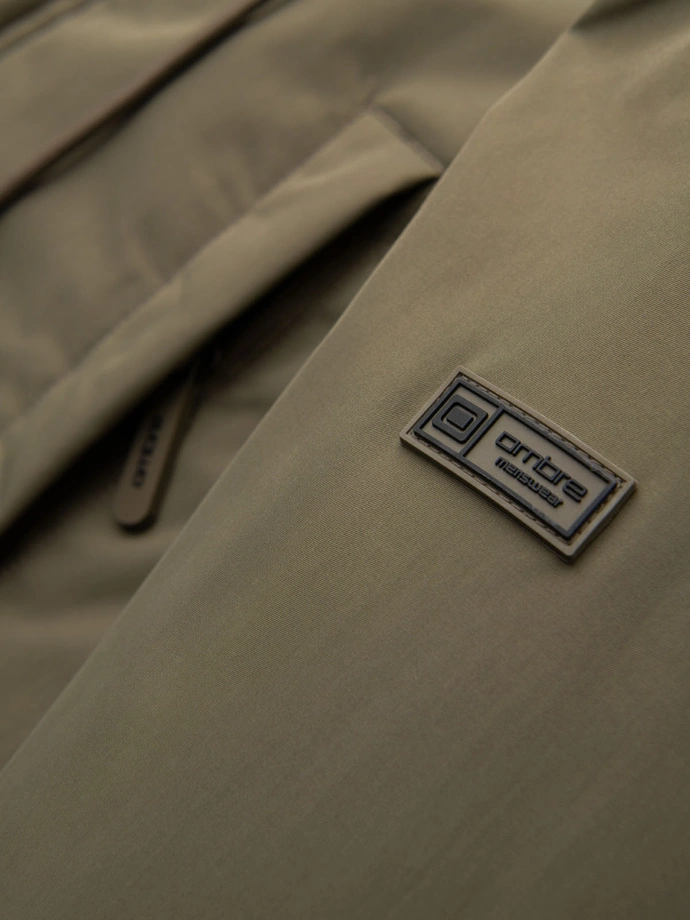 Classic men's long parka jacket - olive V3 OM-JAPJ-0313