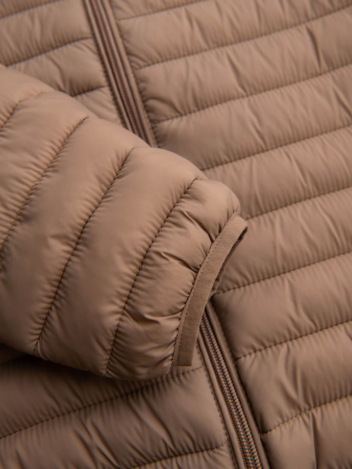 Juodos spalvos vyriška striukė bomber su kontrastingais briaunuotais kraštais V1 OM-JALP-22FW-007