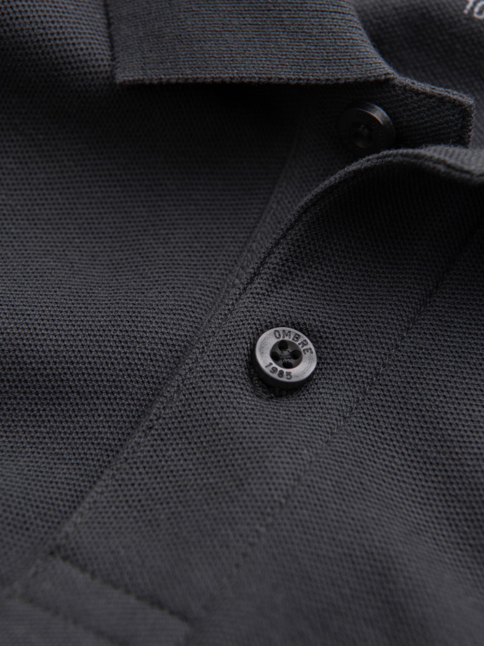 BASIC vyriški vienspalviai pique trikotažo polo marškinėliai - grafito spalvos V3 OM-POBS-0100