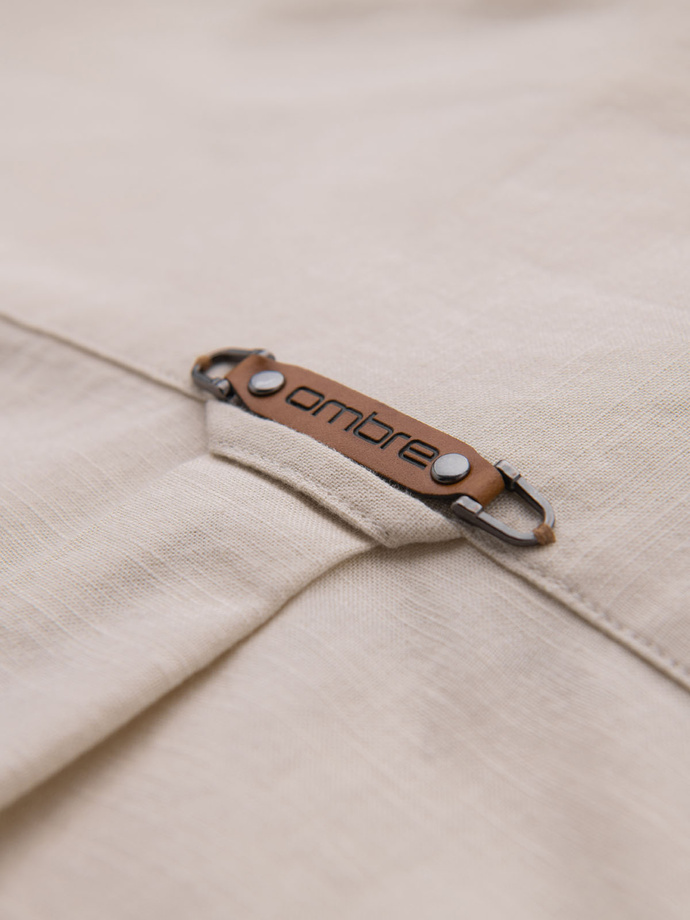 Blazer bărbătesc cu croială REGULAR cu in - crem V1 OM-BLZB-0128