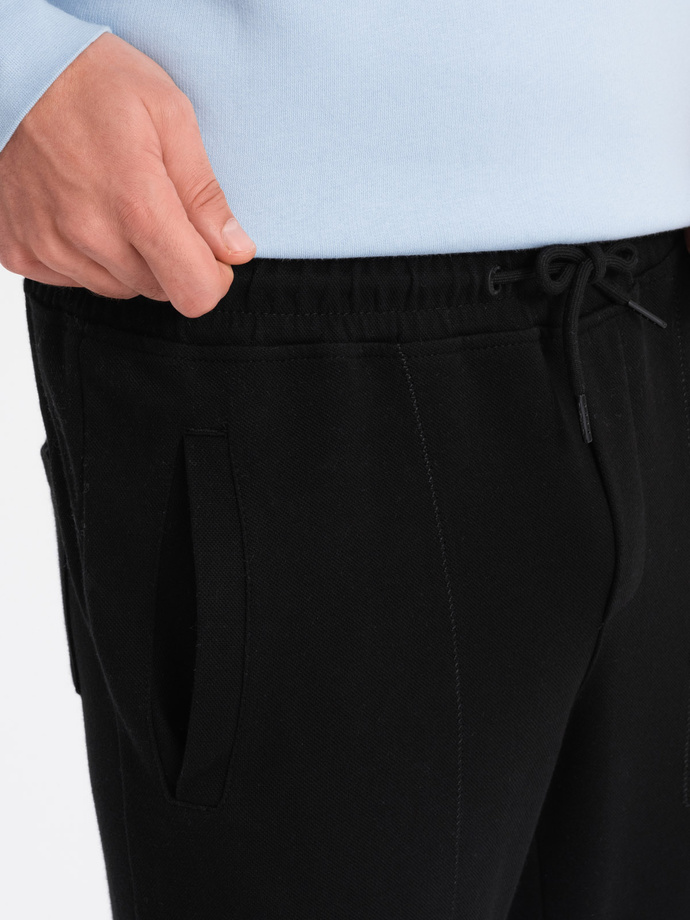 CARROT men's structured knit sweatpants - black V8 OM-PASK-0143