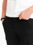 Men's single color shorts with cargo pockets - black V4 OM-SRCG-0133