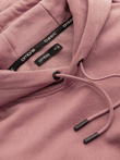 Men's BASIC cotton sweatshirt kangaroo hoodie - dark pink V4 OM-SSBN-0161