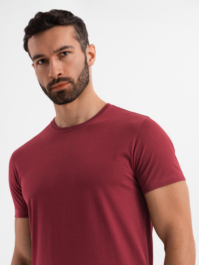 Classic BASIC men's cotton T-shirt - maroon V16 OM-TSBS-0236