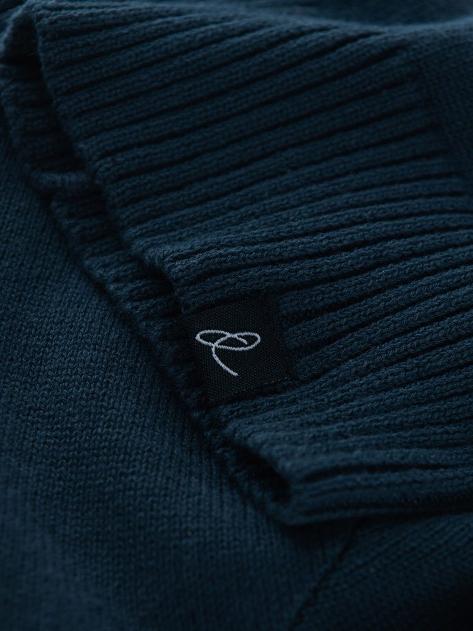 Căciulă de iarnă tricotată din bumbac pentru bărbați - albastru marin V4 OM-ACWH-0124