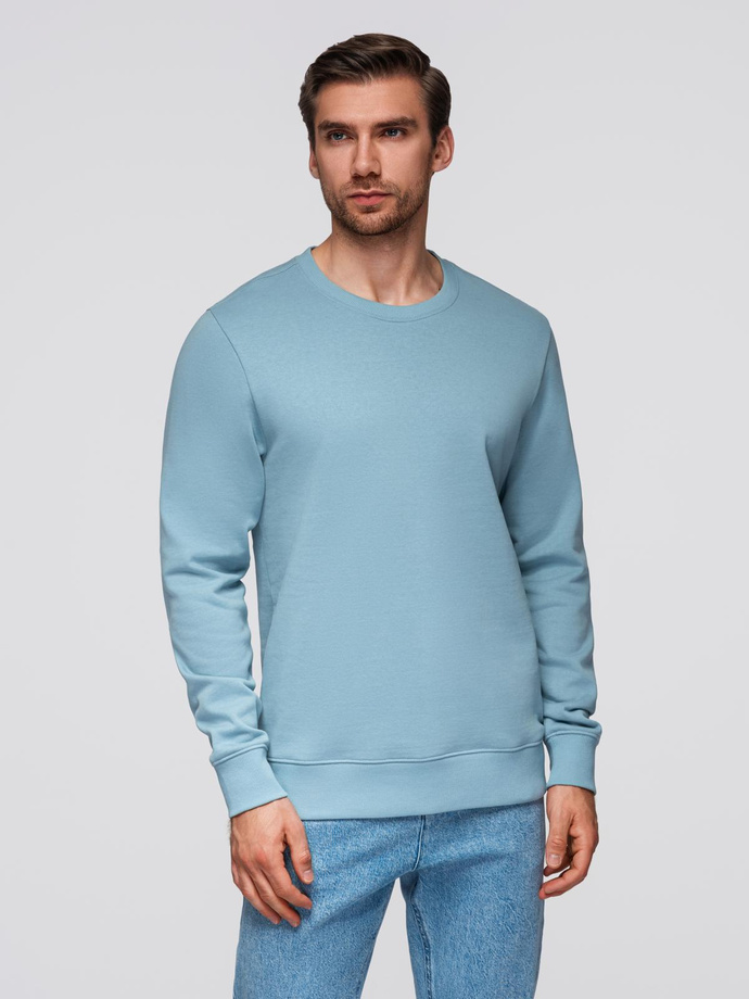 BASIC men's sweatshirt with round neckline - blue V7 OM-SSBN-0175