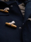 Men's wool and hooded duffle coat - navy blue V2 OM-COWC-0131