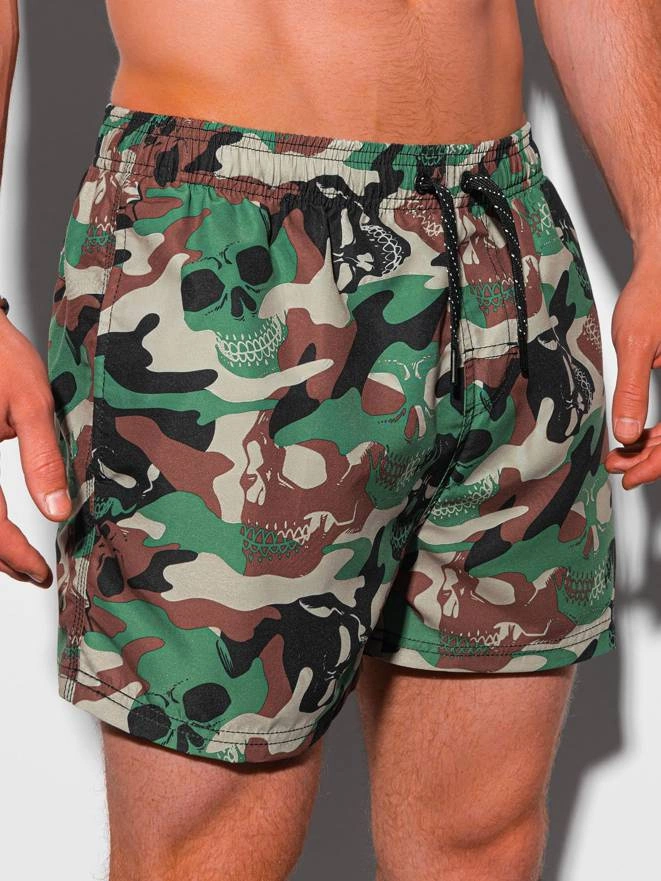 Pantaloni scurti de inot barbati - camuflaj W318