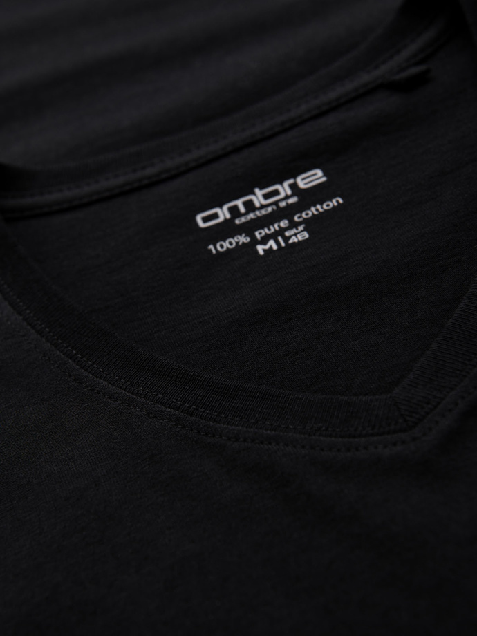 BASIC men's classic cotton T-shirt with a crew neckline - black V1 OM-TSBS-0237