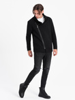 Unbuttoned men's sweatshirt with stand-up collar LONDON - black B1362