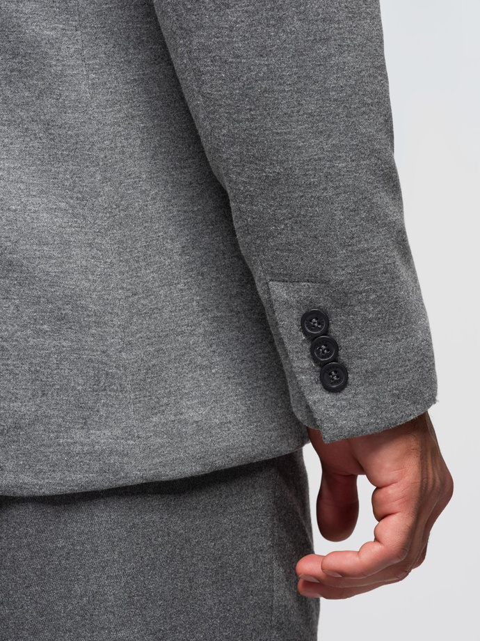 Blazer tricotat pentru bărbați - gri deschis V2 OM-BLZB-0100