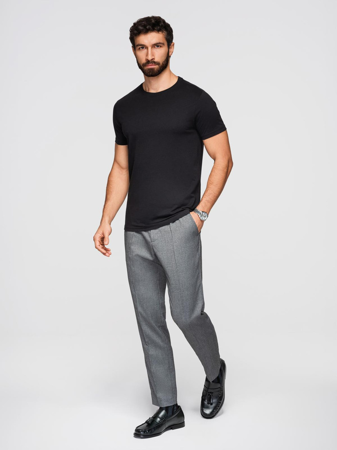 Tricou clasic BASIC din bumbac pentru bărbați - violet V13 OM-TSBS-0146