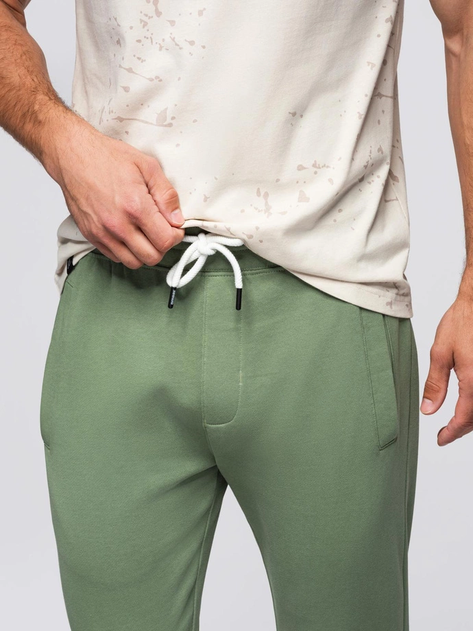 Men's sweatpants with unlined leg - green V3 OM-PABS-0206