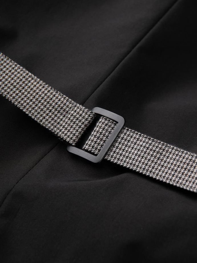 Vyriška žakardinė liemenė be atlapų - pilka V2 OM-BLZV-0111