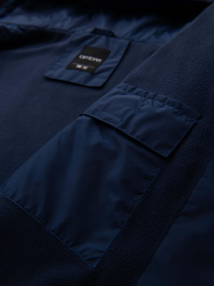 Jachetă sport ușoară colorată pentru bărbați cu fleece - verde și albastru marin V20 OM-JANP-0194