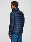 Men's quilted jacket with two fasteners - navy blue V1 OM-JALP-0231