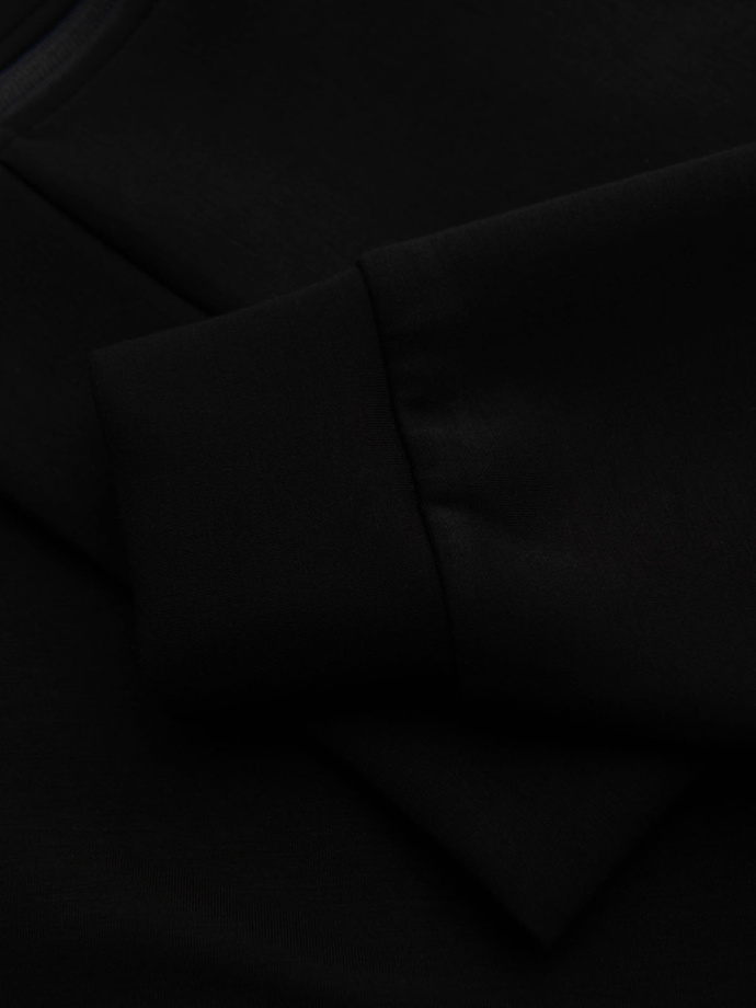 Pánská mikina se stojáčkem a kapucí - černá V1 OM-SSZP-0216