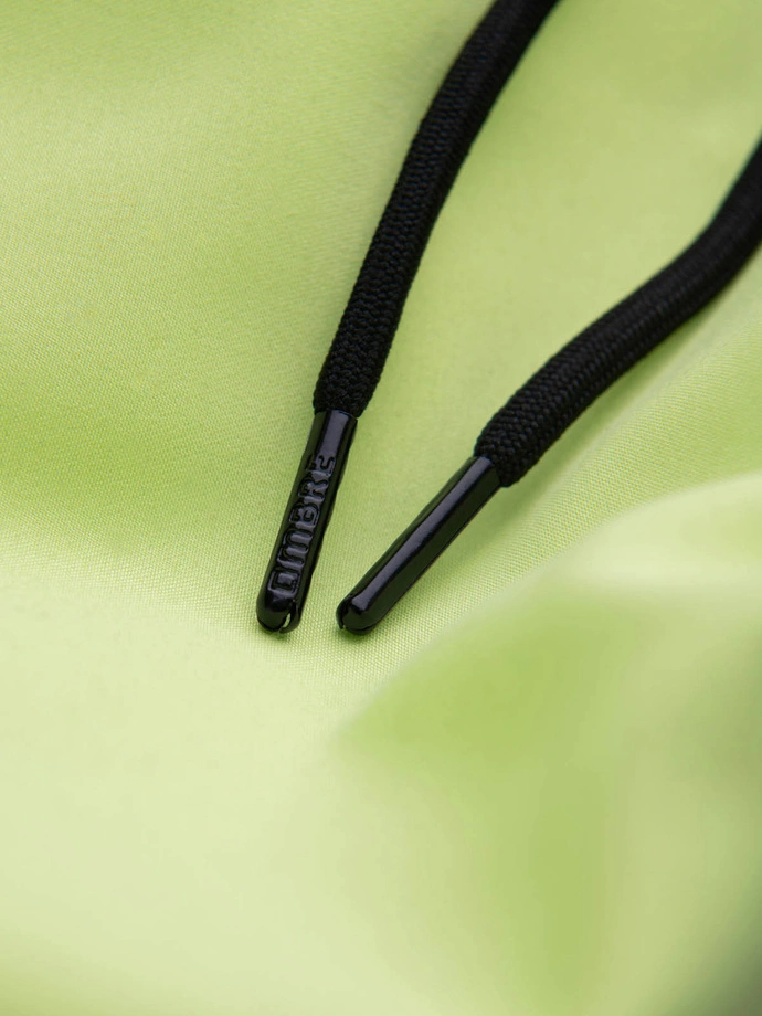 Neon men's swim shorts with magic print effect - lime green V1 OM-SRBS-0147