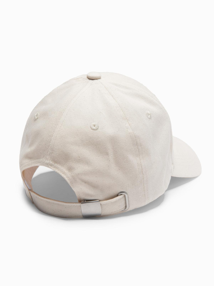 Men's baseball cap with large patch - cream V4 OM-ACCS-0101 