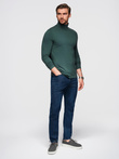 Men's plain turtleneck longsleeve - dark green V7 OM-OM-LSCL-0130