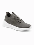 Męskie buty sneakersy wsuwane wykonane z lekkich materiałów - khaki V2 OM-FOKS-0149